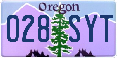OR license plate 028SYT