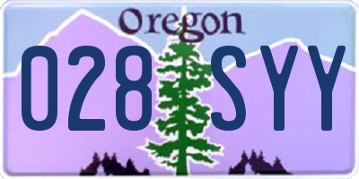 OR license plate 028SYY