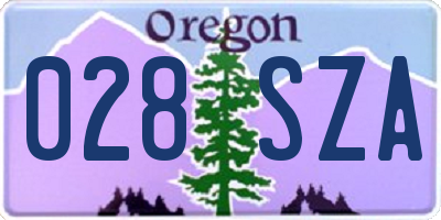 OR license plate 028SZA