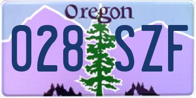 OR license plate 028SZF