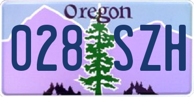 OR license plate 028SZH