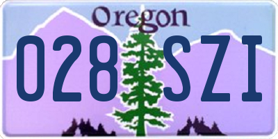 OR license plate 028SZI