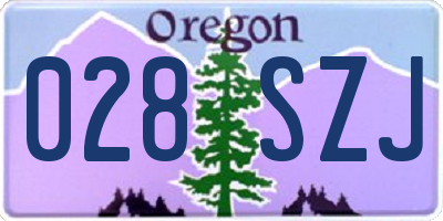 OR license plate 028SZJ