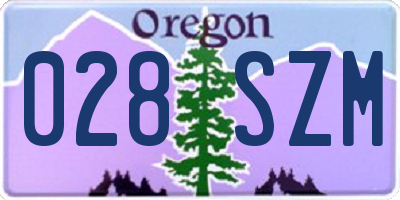 OR license plate 028SZM
