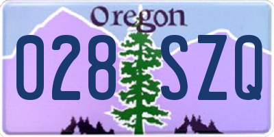 OR license plate 028SZQ