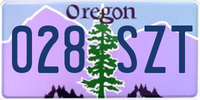 OR license plate 028SZT