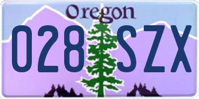 OR license plate 028SZX