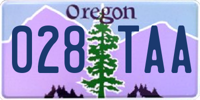 OR license plate 028TAA
