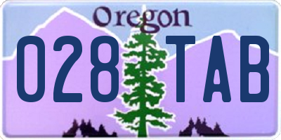 OR license plate 028TAB