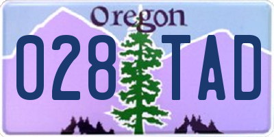 OR license plate 028TAD