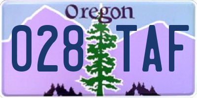 OR license plate 028TAF