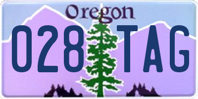 OR license plate 028TAG