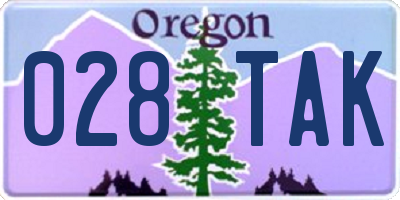 OR license plate 028TAK