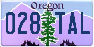 OR license plate 028TAL