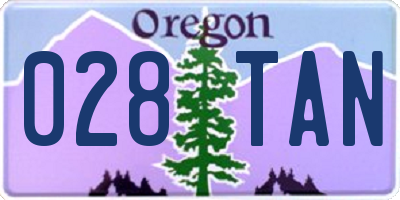OR license plate 028TAN