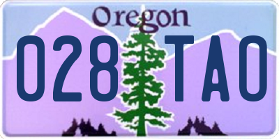 OR license plate 028TAO