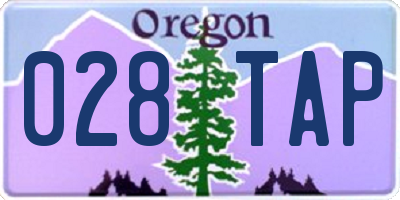 OR license plate 028TAP