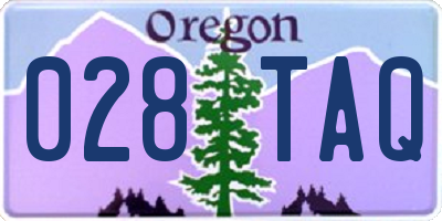 OR license plate 028TAQ