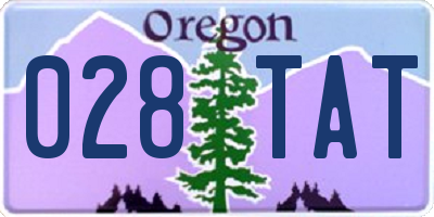 OR license plate 028TAT