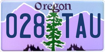 OR license plate 028TAU