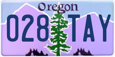 OR license plate 028TAY