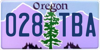 OR license plate 028TBA