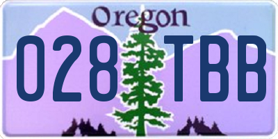 OR license plate 028TBB