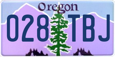OR license plate 028TBJ
