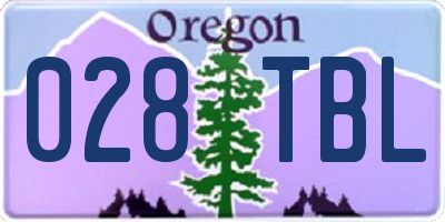 OR license plate 028TBL
