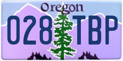 OR license plate 028TBP