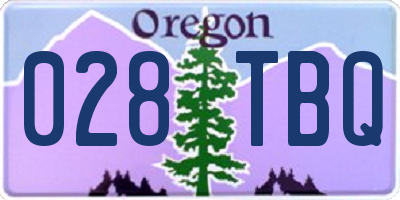OR license plate 028TBQ