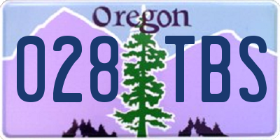OR license plate 028TBS