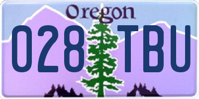 OR license plate 028TBU
