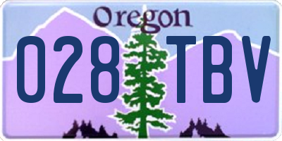 OR license plate 028TBV