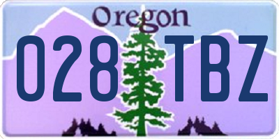 OR license plate 028TBZ