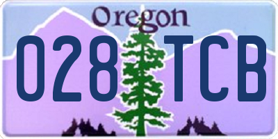 OR license plate 028TCB