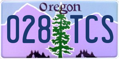 OR license plate 028TCS