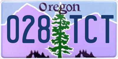 OR license plate 028TCT