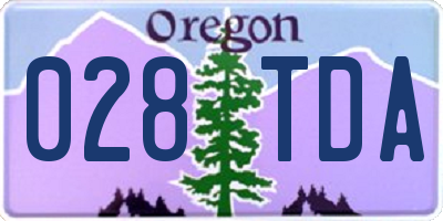 OR license plate 028TDA