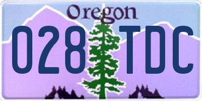 OR license plate 028TDC