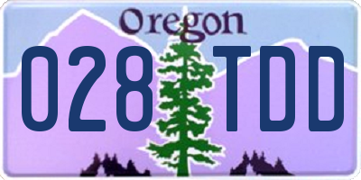 OR license plate 028TDD