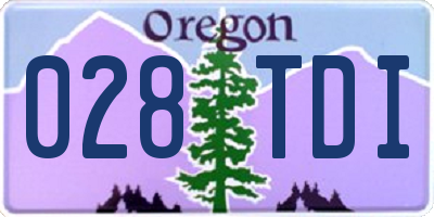 OR license plate 028TDI