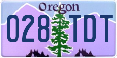 OR license plate 028TDT