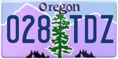 OR license plate 028TDZ