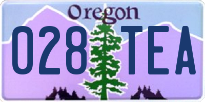 OR license plate 028TEA