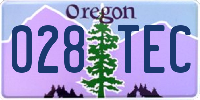 OR license plate 028TEC