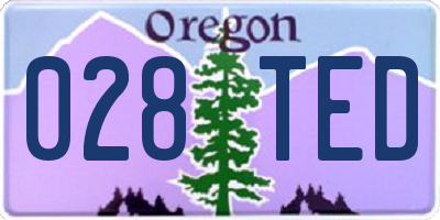 OR license plate 028TED