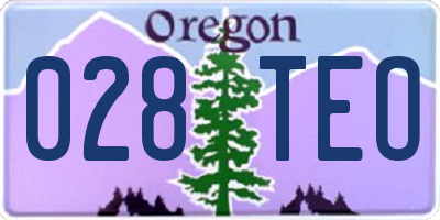 OR license plate 028TEO