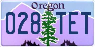 OR license plate 028TET