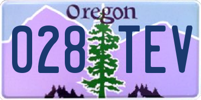 OR license plate 028TEV